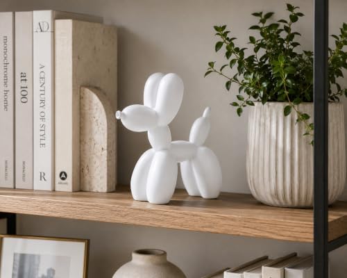 4 Inch Matte White Balloon Dog Sculpture - Image 4