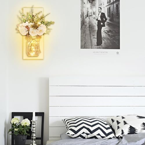 Rustic Wall Sconces Mason Jar Sconces with Remote Control LED Fairy Lights - Image 5