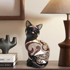 Black Cat Statue Home Decor Accent Boho Cat Figurines and Sculptures for Living Room Bedroom Shelf Office Table, Cats Art Decoration Vintage Matt Animals Gift for Cats Lovers, Woman Mom - Image 4
