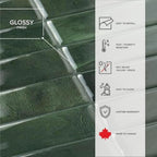 Smart Tiles Peel and Stick backsplash, Stacked Forest Green, 11.43"x9" - Image 6