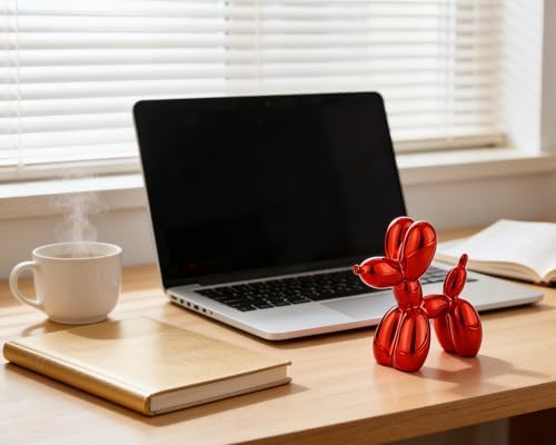 4 Inch Shiny Red Balloon Dog Sculpture - Image 2