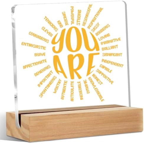 Inspirational Acrylic Sign Decor Motivational Quote Home Office Table Decor by Unknown