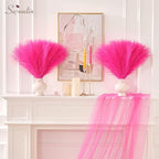 Serwalin 60PCS 17.7" Hot Pink Pampas Grass Decor Feathers Vase Filler Decor - Image 5