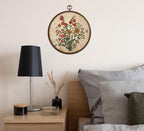 Vintage Floral Wall Decor, Printed Canvas Wall Hanging for Bedroom Kitchen Home Office, Round Wall Decoration, Wall Art Bedroom, Living Room Wall Art, Dorm Decor, Circular Wall Hanging with Hooks,2 - Image 6