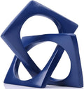 Modern Geometric Sculpture Navy Blue Knot Statue Decor, Home Blue Bookcase Centerpiece jax Decorative, Geometric Tabletop Sculpture and Figurines, For Navy Home Decor Accent, Cube Decorative Ornaments by LCCCK