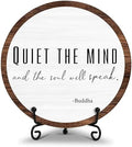 Spiritual Home Decor, Quiet The Mind And The Soul Will Speak Wood Decor Sign, Yoga Room Meditation Room Decor For Table Shelf, Inspirational Gifts For Woman Man Family Friend -a16 by RYSMH