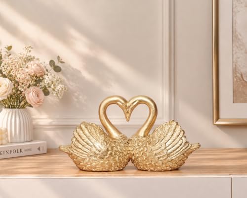 Gold Swan Figurine Decor, Lover Swan Animal Statues Craft Ornaments - Image 6