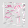 Pink Bow Room Decor, Valentines Day Decor, Inspirational Bible Verse Quotes, Christian Psalm 23 Gifts for Women, Coquette Aesthetic Bow Dorm Decoration, Acrylic Office Desk Accessories Decoration by MUZRUYOU