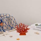 5.8" H Red Orange Coral Decor - Resin Coral Statue, Nautical Decor for Home, Bedroom, Bathroom, Living Room, Ocean Themed Cabinet Shelf Tabletop Decoration - Image 7