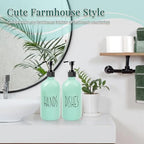 16 Oz Glass Soap Dispenser with Pump for Kitchen (Turquoise Green) - Image 2