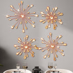 Hicarer 4 Pcs Starburst Wall Decor, Bling Metal Wall Art, Orange by Hicarer