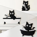 Lucky Merit Black Cat Halloween Bathroom Decor, 3 Pcs Wooden Cat Wall Art by Unknown