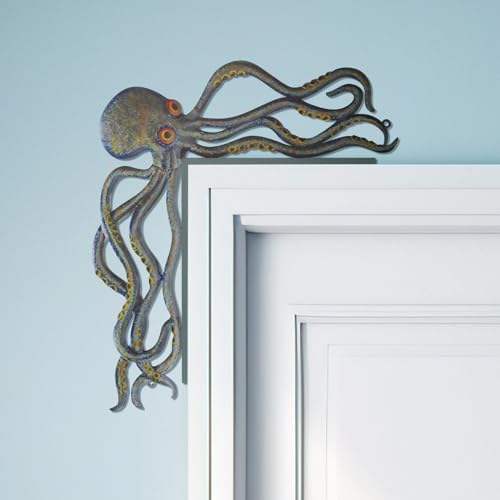 FairySandy Metal Octopus Door Topper Decor Ocean Door Frame, Vintage Color - Image 3
