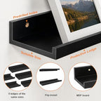 36inch Long Floating Shelves for Wall Decor, 5-Set Shelves with Lip, Black - Image 4