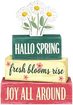 Spring Decoration Wooden Tiered Tray Decor – Rustic Hallo Spring Stacked Block Sign with Daisy Flower Topper – Farmhouse Tabletop Spring Decor for Living Room Shelf Kitchen Coffee Bar Seasonal Home Display by Unknown