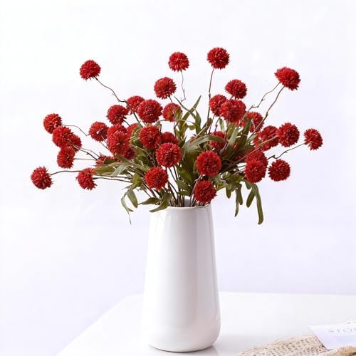 Artificial Flowers for Vase 10 Pcs, 20 Inch Fake Mums with Long Stems by MSIUE