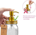 Amolliar Mason Jar Bathroom Accessories Set, 4 Pcs Glass Bathroom Set, Gold - Image 2