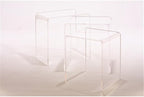 Pemberly Row Clear Acrylic Nesting Tables, Lucite Material, Waterfall Edge - Image 3
