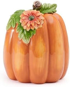 Fitz and Floyd Harvest Halloween Tall Flower Pumpkin Ceramic Figurine, 7 inch by FitzandFloyd