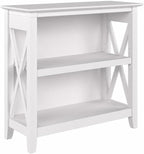 Bush Home Key West Small 2 Shelf Bookcase in Pure White Oak, Compact Home by BushHome