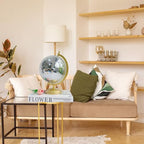 Disco Ball Globe, 8.5in Gold Mirror Tabletop Sculpture - Image 2