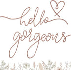 Hicarer Metal Hello Gorgeous Wall Art Minimalist Wall Decor, Rose Gold by Hicarer
