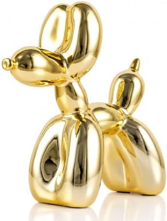 Balloon Dog Sculpture Modern Home Decor Collectible Figurines Funky Statues for Bedroom Trendy Animal Decor for Coffee Table Living Room Decor Art Resin Decor Office Standing Desk Decor by XIAOMAGG