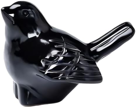 Black Obsidian Crystal Bird Figurine, Bird & Animal Home Decor by WUYOUSHI