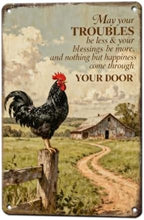 Rooster Kitchen Decor Metal Chicken Signs Farmhouse Rooster Crowing Sign Farm Fence Chicken Coop Decor for Home Garden Fence Patio Farmhouse 12x8 Inch by KIYOYOHomeIsOurHappyPlace