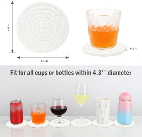 Woven Drink Coasters with Holder, Coasters for Drinks Set of 10 - Image 2