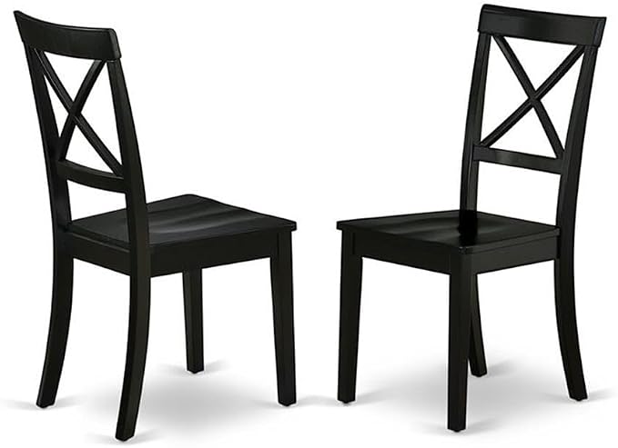 East West Furniture DLBO3-BLK-W 3 Piece Dining Table Set - Image 4