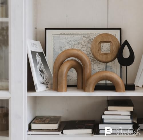 Wooden Arch Decor Set of 3, Scandinavian Wood Decorative Objects - Image 5