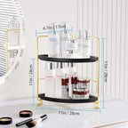 FSyueyun 2-Tier Corner Bathroom Counter Organizer, Gold & Black - Image 6