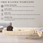 Oakrain Decorative Dough Bowl for Home Decor, 16" Hand-carved Wood Bowl - Image 3