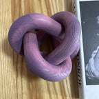 Wood Knot Decor -Coffee Table Decor Shelf Decor Table Books Hand Carved Home Decoration Boho Country Rustic Modern Shabby Chic Style Decor 3 Link Wooden Knot Chain Link Decor (Purple) - Image 6