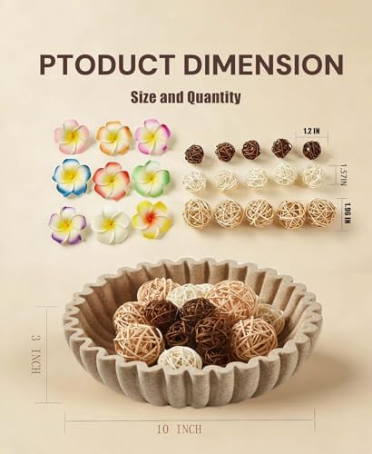 Ruffle Decor Large Decorative Bowl,fruit bowl kitchen stone bowl,bowl decor,Trendy home decor large Stylish Key Bowl for Entry Table - Image 2