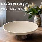 LIN CHUAN Large Decorative Bowl, Resin Pedestal Fruit Bowl, Brown - Image 4