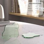 Acrylic Coaster Decorative Plates,Green Bar Drink Coaster, Clear Cloud Shape Coffee Cup Coaster, Perfect for Tabletop Protection and Accessories Display.(Green - Image 6