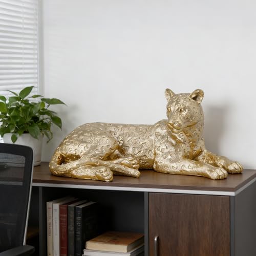 Guichifun Leopard Statue Home Decor Accents, Champagne Gold - Image 6