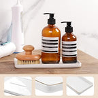 Gurygo 10" Bathroom Tray, Ceramic Vanity Trays for Bathroom, Small Ceramic Tray, Kitchen Soap Trays for Kitchen Counter (White with Gold-Edged, 10",Set/1) - Image 5