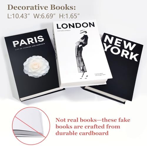 Faux Decorative Books Set of 3, Fake Books for Home Decor - Image 5