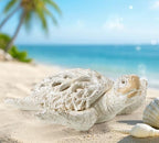 VVGIFTS Ocean White Sea Turtle Coral Reef Beach Coastal Home Shelf Decor - Image 7