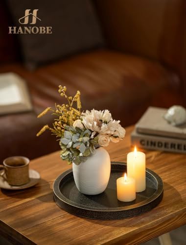 Hanobe Round Decorative Tray for Coffee Table Decor, Vintage Brass Finish - Image 6