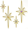 sxnzequnze 4 Pcs Star Wall Art for Home Decor Living Room Bedroom Office Metal 3D,Bling,with Hanging Hook Starburst Midcentury Sculpture Retro Gallery Accent Celestial -Gold 16.5in/9.4in by sxnzequnze