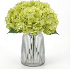 6Pcs 13" Light Green Silk Hydrangea Artificial Flowers by Blooming+Paradise