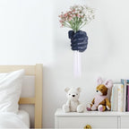 Blue Wall Sculpture,Wall Art Bedoroom,Hand Vase,Funky Flower Vase Decorations,Unique Wall Statue,Home Decor Art - Image 3