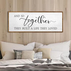 And So Together They Built A Life They Loved Wall Decor 32"X12" Wood by TQianJiang