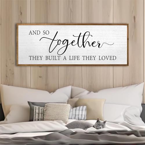 And So Together They Built A Life They Loved Wall Decor 32"X12" Wood by TQianJiang