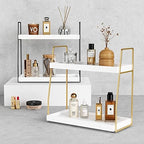 Forbena Bathroom Organizer Countertop, Gold Bathroom Counter Sink Organizer - Image 6
