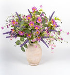 20" Artificial Flowers Bouquet for Vase Indoor, 6 stem Faux Silk Daisies Lavender Silver Dollar Eucalyptus Leaves Wildflower Floral Arrangement Home Decor for Living Room Dining Table Entryway - Image 2